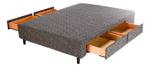 SOMMIER-MULTIBOX 140X190CM-C/CAJONERA-4 CAJONES-GRIS GANI SM140