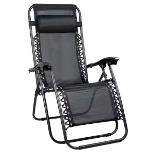 REPOSERA GRAVITACIONAL ZERO -NEGRO HASTA 120KG-CON ALMOHADA KUSHIRO FRPI-GNEG