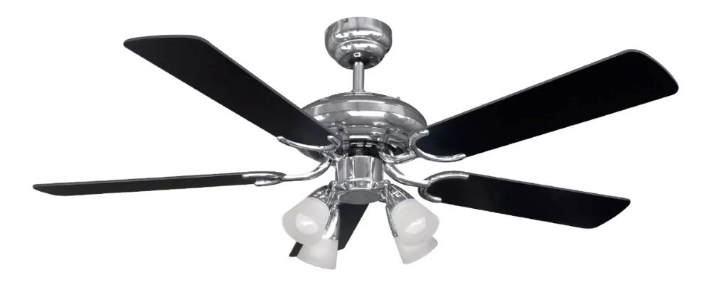 VENTILADOR TECHO 4 LUCES-GRIS/NEGRO-5 VELOCIDADES-1.20M LILIANA VTHM415R