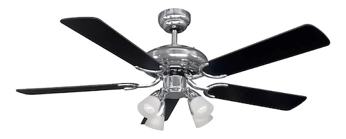VENTILADOR TECHO 4 LUCES-GRIS/NEGRO-5 VELOCIDADES-1.20M LILIANA VTHM415R