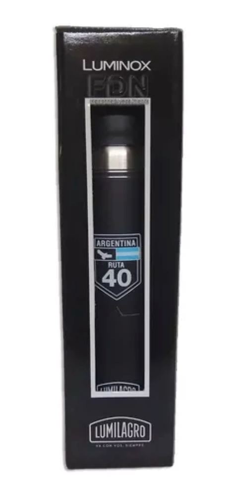TERMO ACERO LUMINOX-RUTA-1LT-ARGENTINA-NEGRO C/PICO VERTEDOR LUMILAGRO TLRA