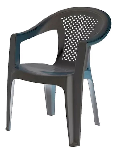 SILLON CON APOYA BRAZO-PLASTICO-NEGRO-ENRREJADO-ASIENTO MAX GARDEN SCPN