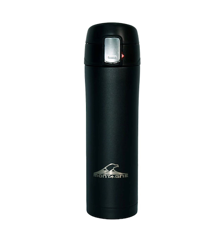 BOTELLA TERMICA 420MM NEGRO MATE ST-MANTIENE 6 HORAS MONTAGNE IWUYBOTUAKN15ST