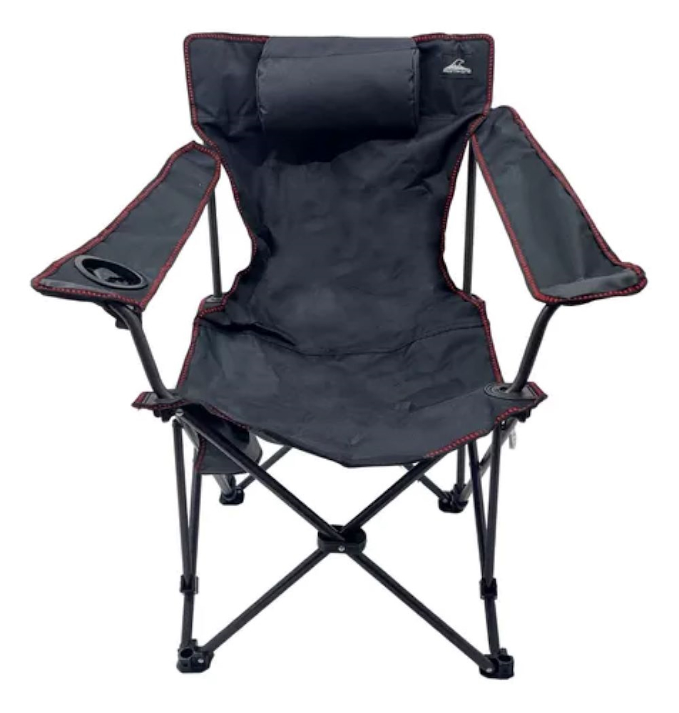 SILLON ALFIE NEGRO/ROJO ST-C/PORTA VASO-EXTRUCTURA DE ACERO MONTAGNE IHFF1P1ALFNNRST