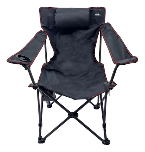 SILLON ALFIE NEGRO/ROJO ST-C/PORTA VASO-EXTRUCTURA DE ACERO MONTAGNE IHFF1P1ALFNNRST
