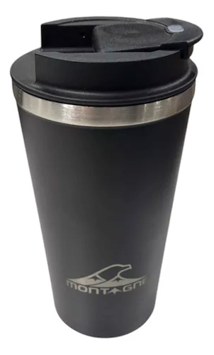 VASO TERMICO 450ML NEGRO ST DOBLE PARED DE ACERO MONTAGNE IWUYBOTVATNN0ST