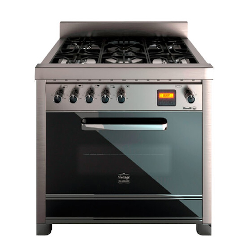COCINA  GAS-ELECTRICA-PUERTA VISOR 90CM-REJILLA DE FUNDICION MORELLI VINTAGE 900P-018035P