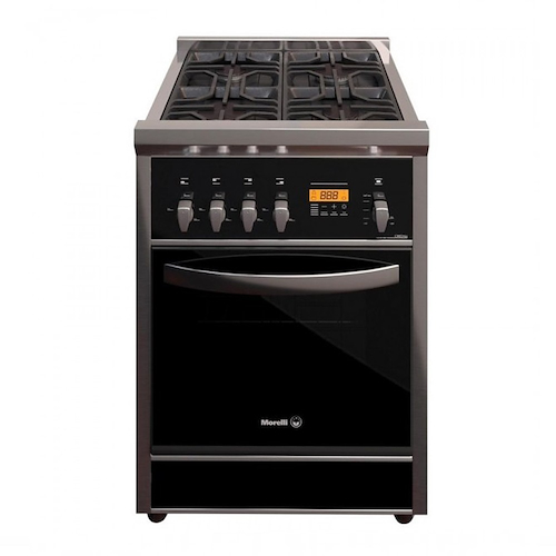 COCINA GN-PUERTA VISOR-60CM-4 HORNALLAS-REJILLA DE FUNDICION MORELLI CRISTAL 018005