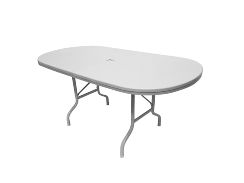 MESA OVAL PLEGABLE GRANADA 170X90X73CM-BLANCO MUNRO 1-00401