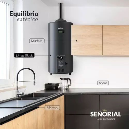 TERMOTANQUE ELECTRICO 60LTS-BLACK INFERIOR-COLGAR 330093 SEÑORIAL TSBE-60 miniatura