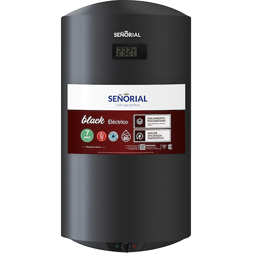 TERMOTANQUE ELECTRICO 80LTS-BLACK INFERIOR 330094 SEÑORIAL TSBE-80