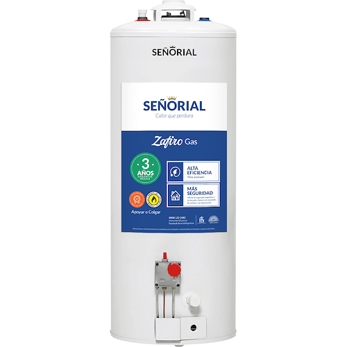 TERMOTANQUE GAS 85LTS-ZAFIRO-SUPERIOR-APOYAR/COLGAR-BIGAS SEÑORIAL TSZ-85