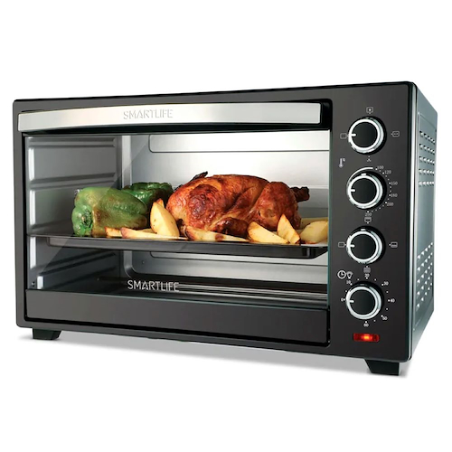 HORNO ELECTRICO  60LTS-NEGRO-TIMER-COVECCION-VISOR-LUZ- SMARTLIFE TORS60PN