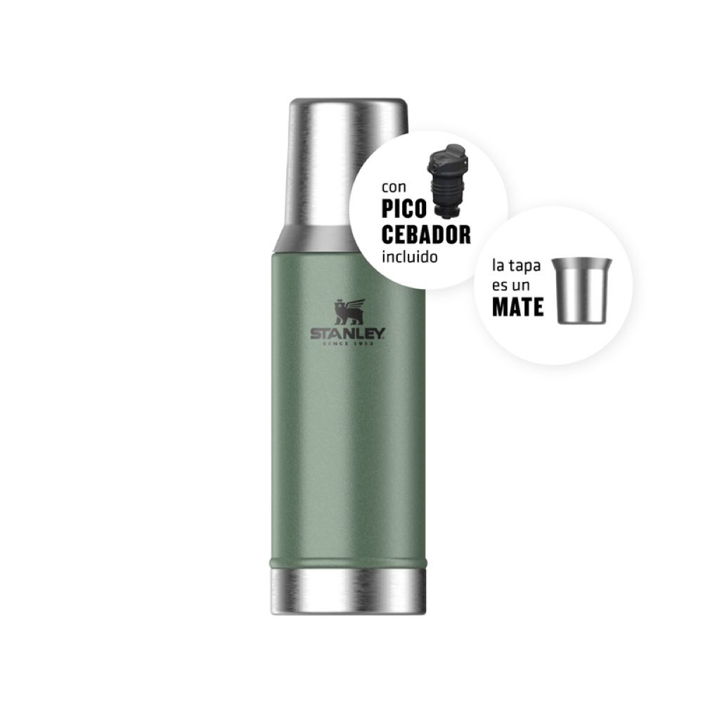 TERMO MATE SYSTEM CLASSIC ACERO-800ML-VERDE STANLEY 10-10296-017