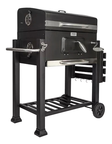 PARRILLA CARBON-CON TAPA-CON RUEDAS NEGRO-ACERO VONNE PPCAR miniatura