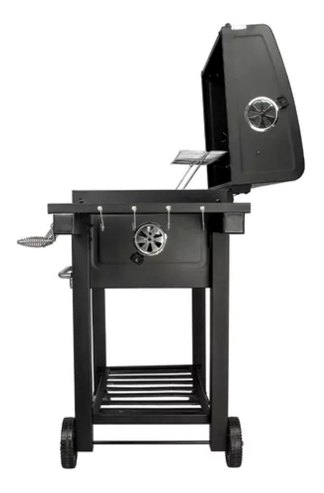 PARRILLA CARBON-CON TAPA-CON RUEDAS NEGRO-ACERO VONNE PPCAR