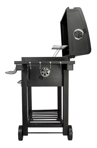 PARRILLA CARBON-CON TAPA-CON RUEDAS NEGRO-ACERO VONNE PPCAR miniatura