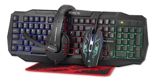 GAMING COMBO-TECLADO 102-AURICULAR STEREO-CON MIC-PAD GOMA XTRIKE-ME ME-CM406