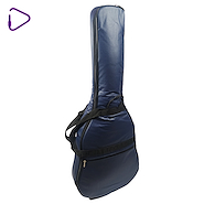 - 45 BL Funda para Guitarra Criolla Simil Cuero. Azul