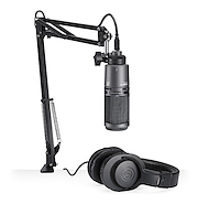 AUDIO-TECHNICA AT2020USB+PK Pack Incluye: AT2020USB+, + ATH-M20x + Soporte Boom + Cable