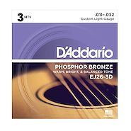 DADDARIO Strings EJ26-3D Pack x 3 Encordados Acustica 011- 052