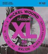 DADDARIO Strings EXL120 Encordado | Electrica | 009-011-016-024-032-042 | Nickel Wou