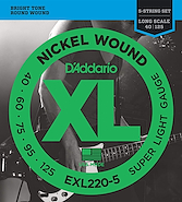 DADDARIO Strings EXL220-5 Encordado | Bajo 5c. | 040-060-075-095-125 | Nickel Wound |