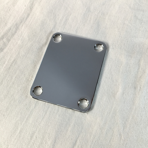 DS PARTS DS-A201 Neck Plate / 4 agujeros-8mm diámetro / Metálico / Cromado