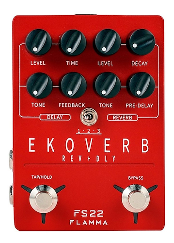 FLAMMA FS22 Pedal de Efecto Delay + Reverb+TapTempo+ Freeze Trail+Stereo
