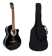 FONSECA 39KECN F Guitarra Clasica Corte Ecualizador Artec. Negra. Funda