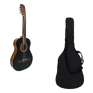 FONSECA 10N+F Guitarra Clasica 3/4 Negra + Funda Acolchada