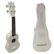 HOFFMANN KU-WHM Ukelele soprano con funda. Blanco Mate