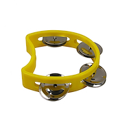KNIGHT JB918-YL Pandereta media luna pequeña, 4 sonajas 4.5” x 5.5” Amarillo