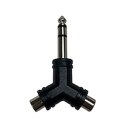 KWC 9319 NEON Adaptador 2 RCA Plug Hembra a Plug Macho 6,3 mm Stereo