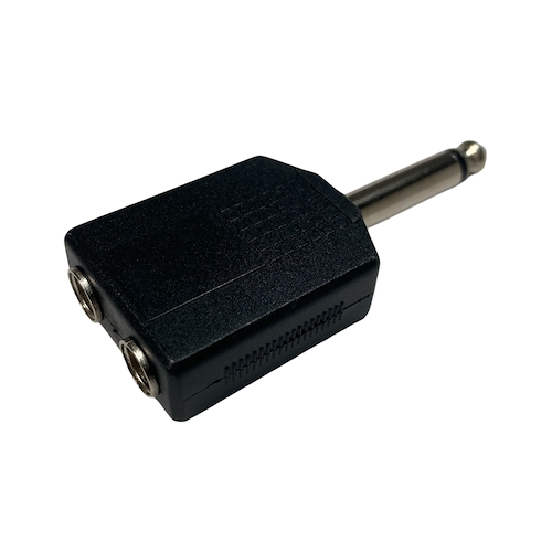 KWC 9312 NEON Adaptador 2 Plugs Hembra Mono 6,3  mm a Plug Macho 6,3 mm Mo