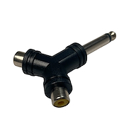 KWC 9318 NEON Adaptador 2 RCA Plug Hembra a Plug Macho 6,3 mm Mono