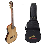 LA ALPUJARRA 300KINKMFLA Guitarra Clasica Sin Boca. Caja Angosta + Funda LA Alpujarra