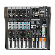 LEXSEN Vivo 9 Consola Lexsen VIVO 9 Entradas 5Mic 1Line Tape USB BT 16 FX