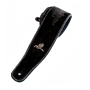 MAGMA SMD01LB. Correa Magma lisa gamuza negra logo metal Bajo
