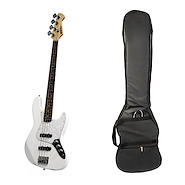 NEWEN JBWH+F Bajo Electrico Jazz Bass. Funda Acolchada