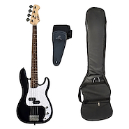 NEWEN PRBK+FC Bajo Electrico Precision. Negro. Funda Acolchada. Correa