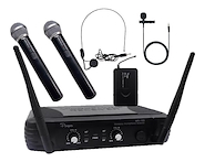 PARQUER WR-15DFULL MICROFONO DUAL UHF + TRANS PORTABLE y CORBATERO