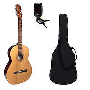SERRANA S1FAF Guitarra Clasica 4/4 Natural Mate + Funda + Afinador