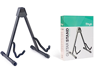 STAGG SG108BK Soporte de Pie Triángulo Regulación por Puntos para Guitarra