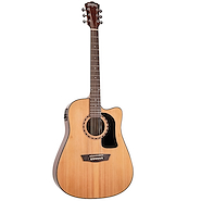 Washburn AD5CE Natural Apprentice Series Dreadnought - Tapa: Select Spruce - Parte trasera y lateral: