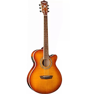 Washburn EA15 I Ice Tea Mini Jumbo, Flame maple top, Catalpa sides/back, Cutaway, 1/