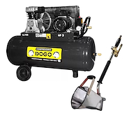 Compresor Aire Dogo Trif 100 Lts 3Hp + Revocadora Neumatica