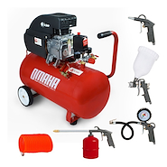 Compresor Aire Portatil Omaha 50l Motor 2.5hp + Kit 5 Piezas