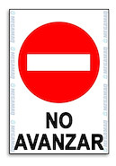Cartel De Plastico Corrugado 50*70Cm "No Avanzar"