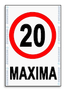 Cartel De Plastico Corrugado 50*70Cm "20 Maxima"